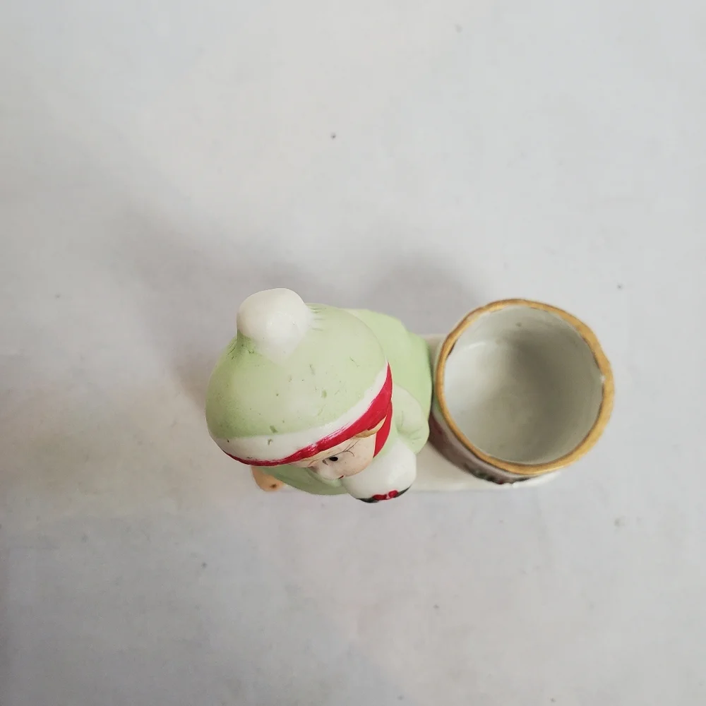 Vintage Jasco Luvkins Christmas Girl Candle Holder